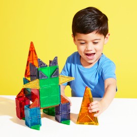 MAGNA-TILES MAGNA-TILES Combo 62-Piece Magnetic Construction Set, The Original Magnetic Building Brand