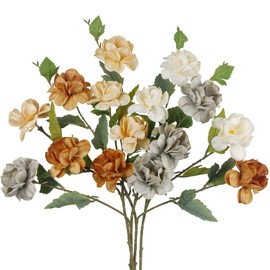 CISDUEO 4 Pcs Silk Peonies Artificial Flowers Long Stem Artificial Peonies Bouquet Faux Flowers Bulk with Stems for Vase Floral Arrangements Table Centerpieces Wedding Party Farmhouse Decoration