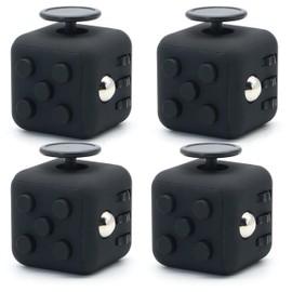 Appash Fidget Cube 4PCS Stress Anxiety Pressure Relieving Toy Great for Adults and Children[Gift Idea][Relaxing Toy][Stress Reliever][Soft Material](4Black&Black)