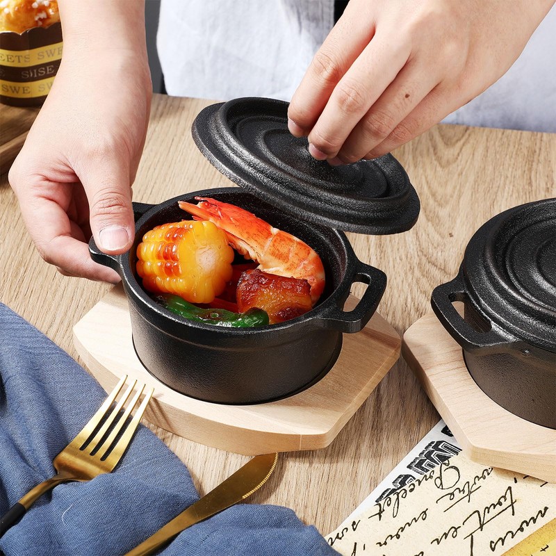 Suttmin 2 Sets 20 oz Dutch Oven Pot with Lid