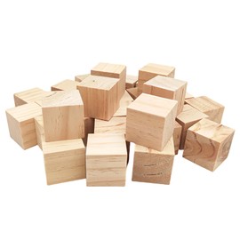 Wooden Cubes 4cm/30pcs, Unfinished Square Wood Blocks Natural Wooden Blocks for Crafts, Carving, Puzzle Making and DIY Projects