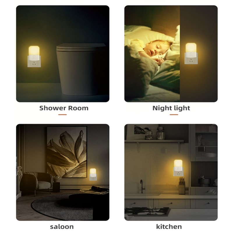 2pcs Intelligent Night Light Dimmable Warm Light 0.5W LED Light