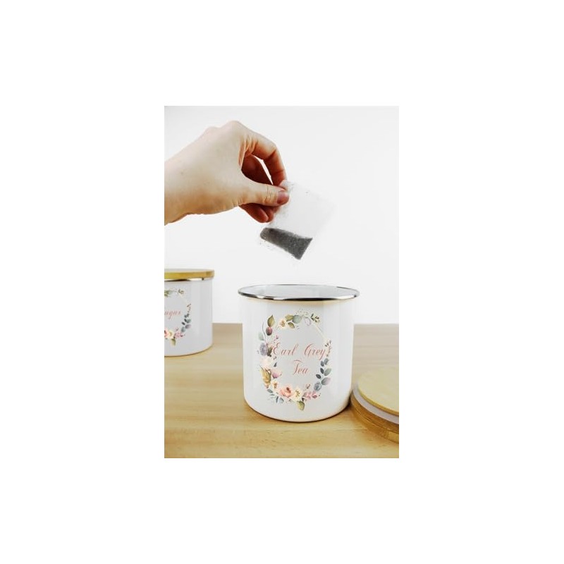 Purely Home Floral Wreath Kitchen Decaf Coffee Storage Canister -