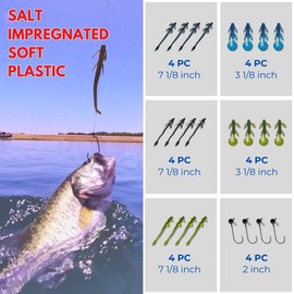 Voracious Baits Pro Kit Fishing Lures, Best Lures On The Market, Lifelike Colors Mimic Bait Fish, Worms Designed to Appear Like Live Bait, Fish Like a Pro, Must-Have Baits to Limit Out, Best Gift