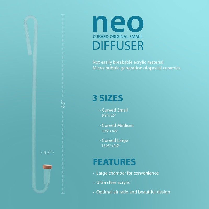 Aquario Neo CO2 Aquarium Diffuser - CO2 Diffuser Aquarium Kit,