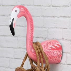 BLACK FOREST DECOR Pink Flamingo Wall Hook, Wall Hooks, 8 1/4" W x 4 1/2" D x 12 1/2" H