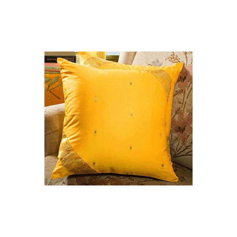 Indian Selections Yellow - Set of 2 Decorative handcrafted Sari