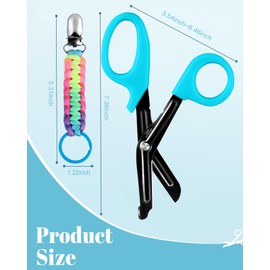 Plifal 7.36" Stainless Steel Nurse Scissors & Tape Holder - Blue Trauma Shears, Deep Serrations & Blunt Tip Design, Essential Tool for First Aid Surgical Medical Work (Without Tape)