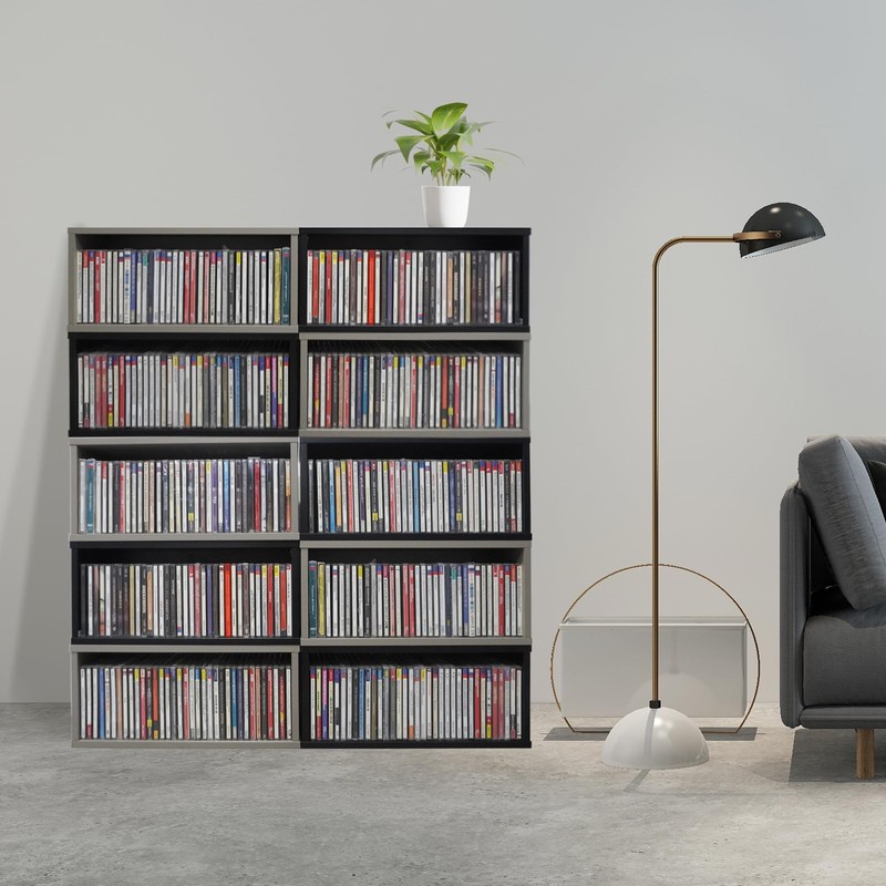 sdroceRyaM CD Storage Rack Stackable Organizer Disc Display Stands Hold