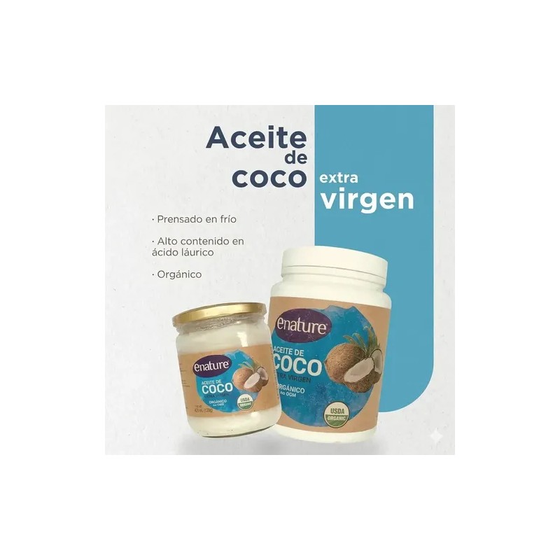 Aceite de Coco Extra Virgen Enature 190 mL Para Cabello,