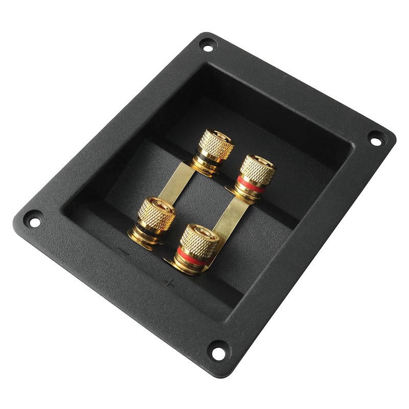 ZZLZX 1PC Copper 4-Position Terminal Junction Box, Post 4 Speaker