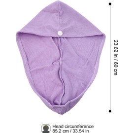 KESYOO Toalla Absorbente Cabello de Microfibra Alta Absorción y Secado Rápido, Gorro para Secar la Cabeza Adecuado para Gimnasio y Lavado Facial, Color Púrpura
