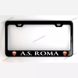 none AS ROMA Black License Plate Frame, Custom Made of Powder Coated Metal
