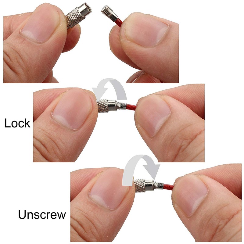 SaPeal 10 Pack 2mm Wire Keychain Cable 6 inch Stainless