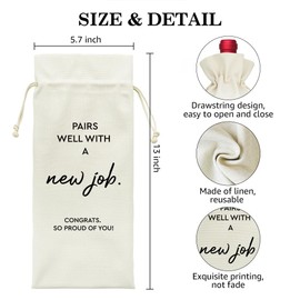 LAGZDFC Pairs Well With A New Job Wine Champagne Gifts Bag, Good Luck Finding Coworkers Better Wine Wrap Bag, Going Away Present, New Job Gifts, Farewell Leaving Congratulations Present for Coworker