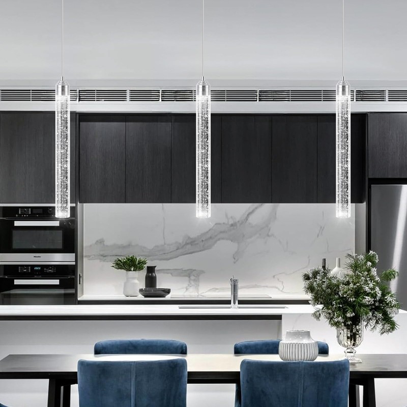 dolria 1-Light Modern Crystal Pendant Lighting LED Dimmable Pendant Light
