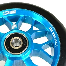 Fantic26 Spy7 Stunt Scooter Roll, Trick, Pedal, Children, Scooter, Wheel, 110 mm, ABEC 11, Quick, Quiet, Freestyle (Turquoise/PU Black)