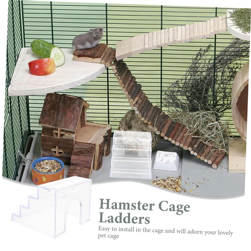 Sosoport Acrylic Hamster Climbing Ladder Bite-Resistant Small Animal Ladder for
