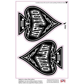 Bad Fish Custom Decals 2 Pack Outlaw Spade Car Decal – Funny Cute Sticker - Premium Gloss Permanent Vinyl Waterproof Indoor Outdoor (Black, 2)