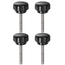 QUARKZMAN Pack of 4 Thumb Screws with Thread M5 x 45 mm x 25 mm Round Head Screw Stainless Steel 304 Round Handle Bolt Clamping Buttons 25 mm Hand Buttons Thumb Screws Tension Screw for Industrial