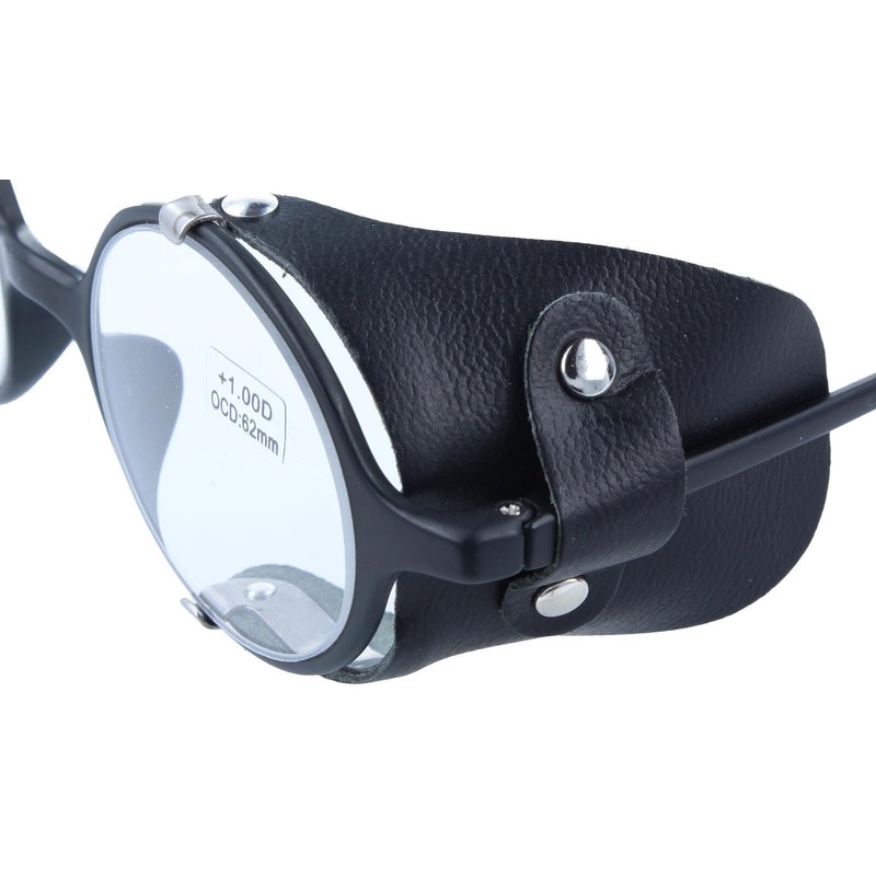 Black Leather Side Protectors for Large Glasses