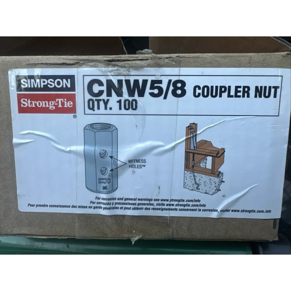 Simpson Strong-Tie CNW5/8 - 5/8" Coupler Nut w/ Witness Hole