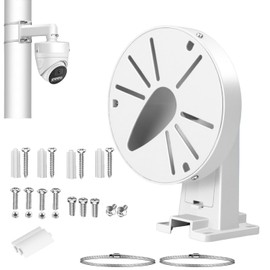 GledeYeTec 8" Surveillance Camera Vertical Pole Mount Bracket, Aluminum Alloy Indoor Outdoor Wall Mount L-Type Bracket for DaHua Hikvision Dome Cameras CCTV Security Dome IP Camera Mounting