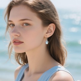 YAFEINI Octopus Earrings 925 Sterling Silver Moonstone Octopus Dangle Earrings Tentacle Octopus Jewelry Christmas Gifts for Women