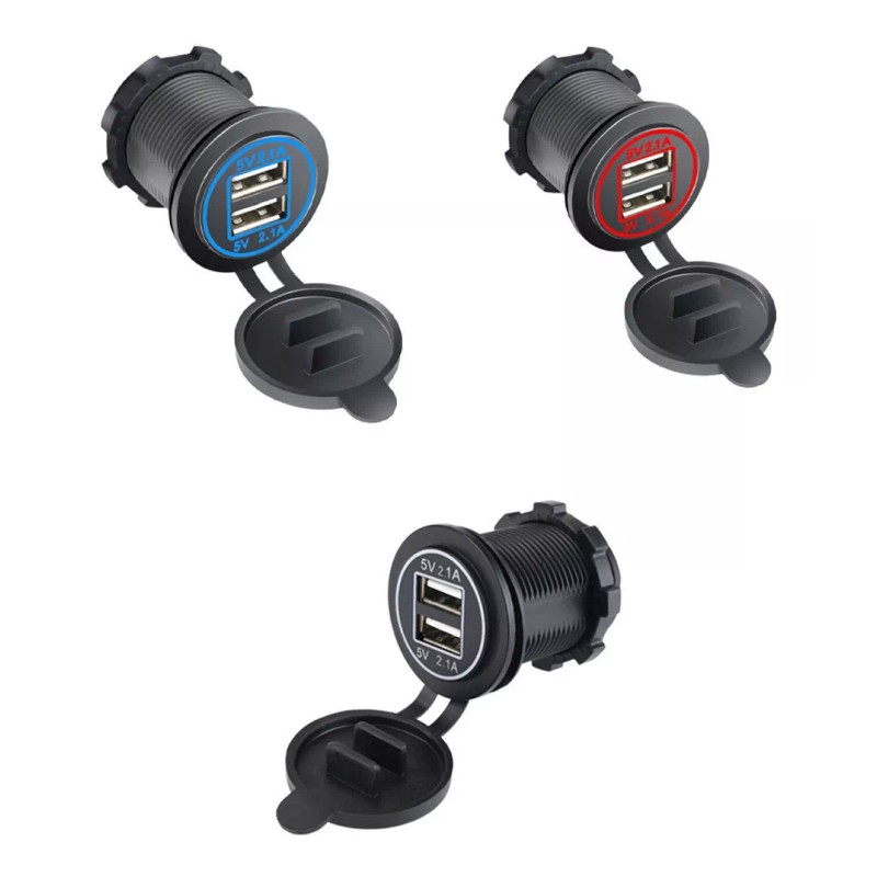 Dolores 12v 2.1a Para Cargador Iluminado Usb Doble Salida Coche