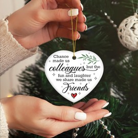 Friend Christmas Ornaments - Gifts for Coworkers, Birthday, Work Bestie, Thank You for Women, Boss - Christmas Decorations Ceramic Ornaments