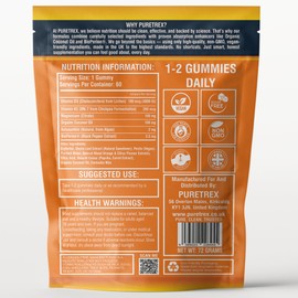 PURETREX Vitamin D3 + K2 Gummies – 4000 IU Vegan D3 & 200 mcg MK-7, Magnesium, Coconut Oil, Astaxanthin & BioPerine® – Sugar-Free, Natural Blood Orange Citrus – 60 Vegan Gummies, Made in UK