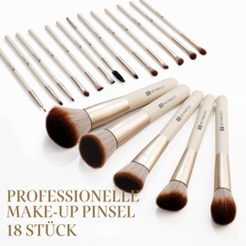HEYMKGO Professional Makeup Brush Set, 18 Pieces, Professional Brush Set, Foundation, Eyeshadow, Eyebrow, Blush, Make-Up Brush Set, High-Quality Synthetic Bristles with Storage Gift Box