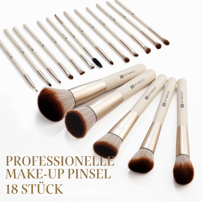 HEYMKGO Professional Makeup Brush Set, 18 Pieces, Professional Brush Set,