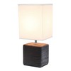 Simple Designs Petite Faux LT2072-BWN Stone Table Lamp with Fabric