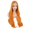 Meiyite Hair Straight Super Long 28inch Orange Heat Resistant Heavy