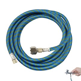 1.8m 6 Foot Airbrush Hose Blue Nylon Braided Airbrush Hose Adapter 1/8" Male to 1/4" Female for Most Airbrush Kit Practical Airbrush Accessories Compressor Fittings