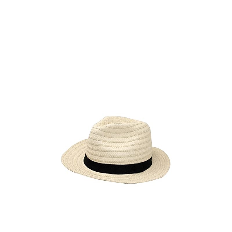 Chums Men's Straw Fedora Hat Cream L