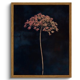 VIYYIEA Framed Canvas Wall Art, Dried Flowers Wall Art for Living Room, Plant Oil Painting Picture, Vintage Home Decor, Bathroom Wall Decor -【Queen Anne's Lace】-(10L x 8W)