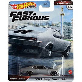 Hot Wheels '70 Chevy Nova SS, [Silver] Fast Superstars 4/5