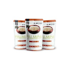 Palmini Rice | Low-Carb, Low-Calorie Hearts of Palm Rice | Keto, Gluten Free, Vegan, Non-GMO, Healthy | As seen on Shark Tank | (12 Ounces Pouches - Pack of 3)
