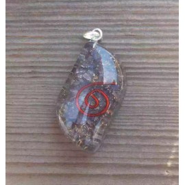 ORGONE BLUE AVENTURINE GEMSTONE EYE SHAPED PENDANT ORGONITE (ONE)