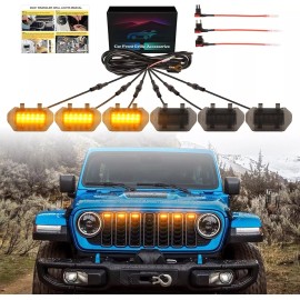 Sidi Led Front Grill Grille Lights for 2024 2025 Jeep Wrangler JL Jlu Accessories