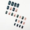 UEYRSEDB Green Press on Nails Short Square Spring Fake Nails
