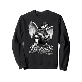 LIL HOMIE Little Chicano Tattoo Art Angel West Coast Cholo Sweatshirt