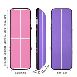 FBSPORT 10ft Inflatable Air Gymnastics Mat Training Mats 4 inches Thickness Gymnastics Tracks for Home Use/Training/Cheerleading/Yoga/Water with Pump