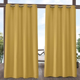 Exclusive Home Delano Indoor Outdoor Grommet Top Curtain Panel Pair, 54x84, Sunbath, 2 Panels