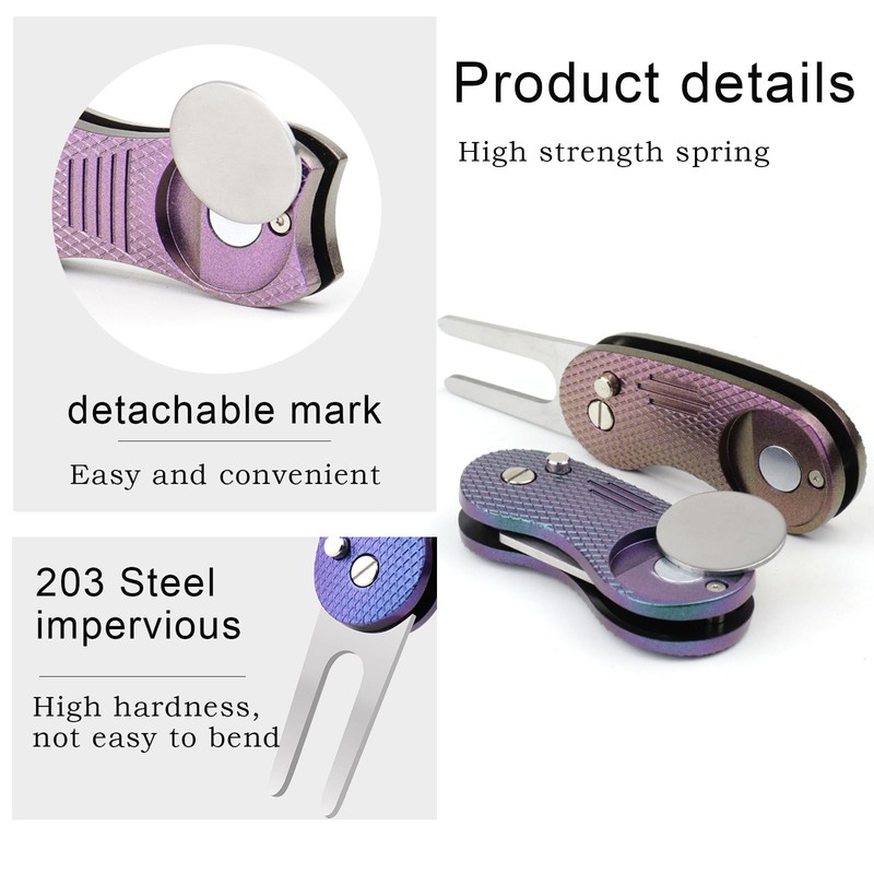 Golf Divot Repair Tool - All-Metal Golf Accessories | Foldable