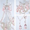 Alighting Plug in Chandeliers, 4-Light White & Pink Small Acrylic