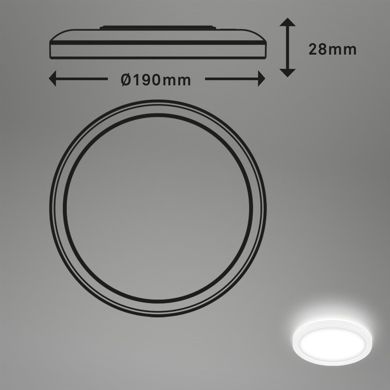 Briloner Leuchten LED Panel, Ceiling Light with Backlight Effect, 12