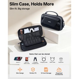 JEMDO Portable Slim Carrying Case for Switch 2, Hard Shell Travel Case